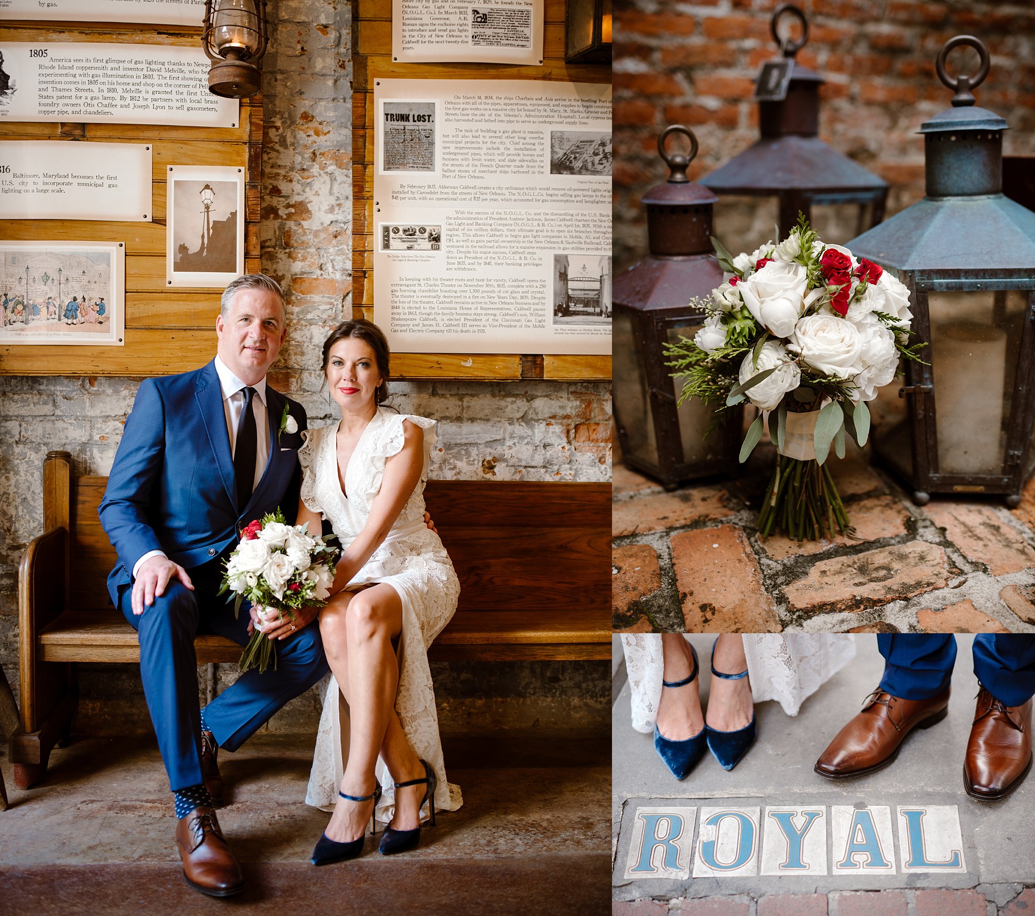 Christmas Elopement at Bevolo Gas Lantern Museum in New Orleans